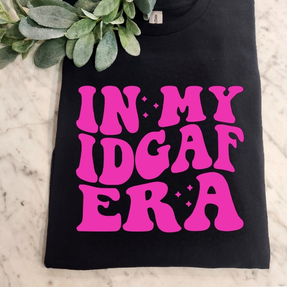 Funny shirt retro in my idgaf era humor popular trending pink